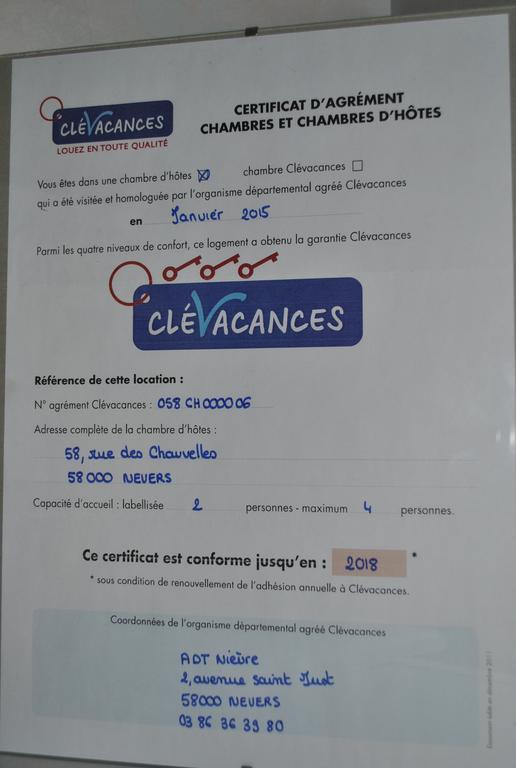 Chambre D'Hotes Le Cadran Des Chauvelles Nevers Exteriér fotografie